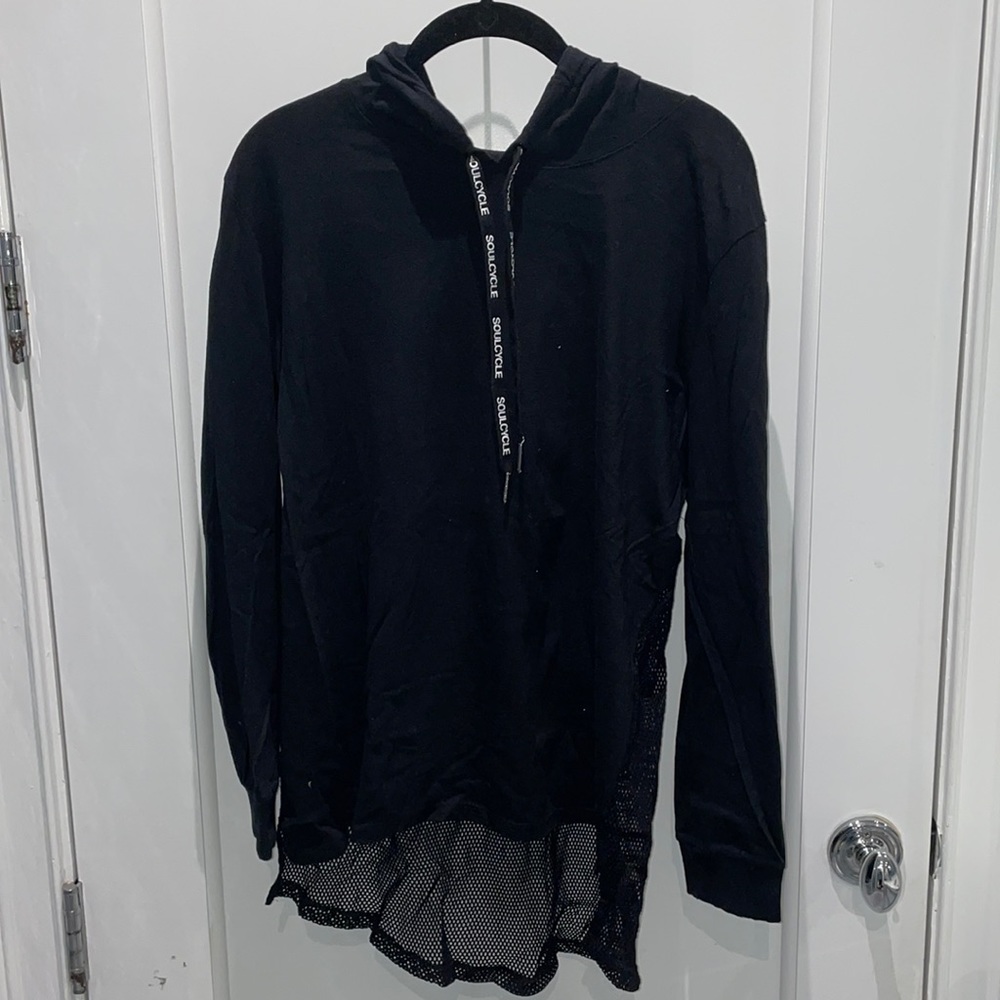 Soul cycle black mesh hoodie